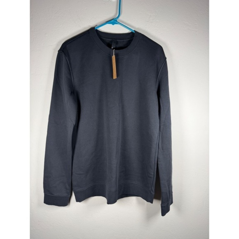 SKIMS Lounge Fleece Sweatshirt Washed Onyx Mens Size S Relaxed Fit Crewneck - Picture 2 of 8